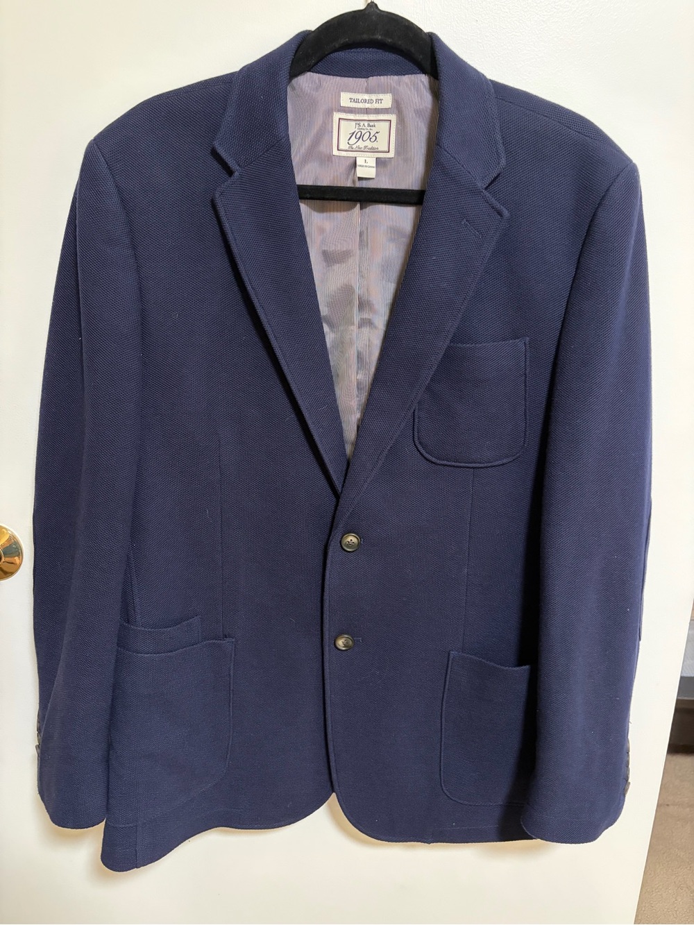 Jos. A. Bank Navy Textured Two-Button Sport Coat